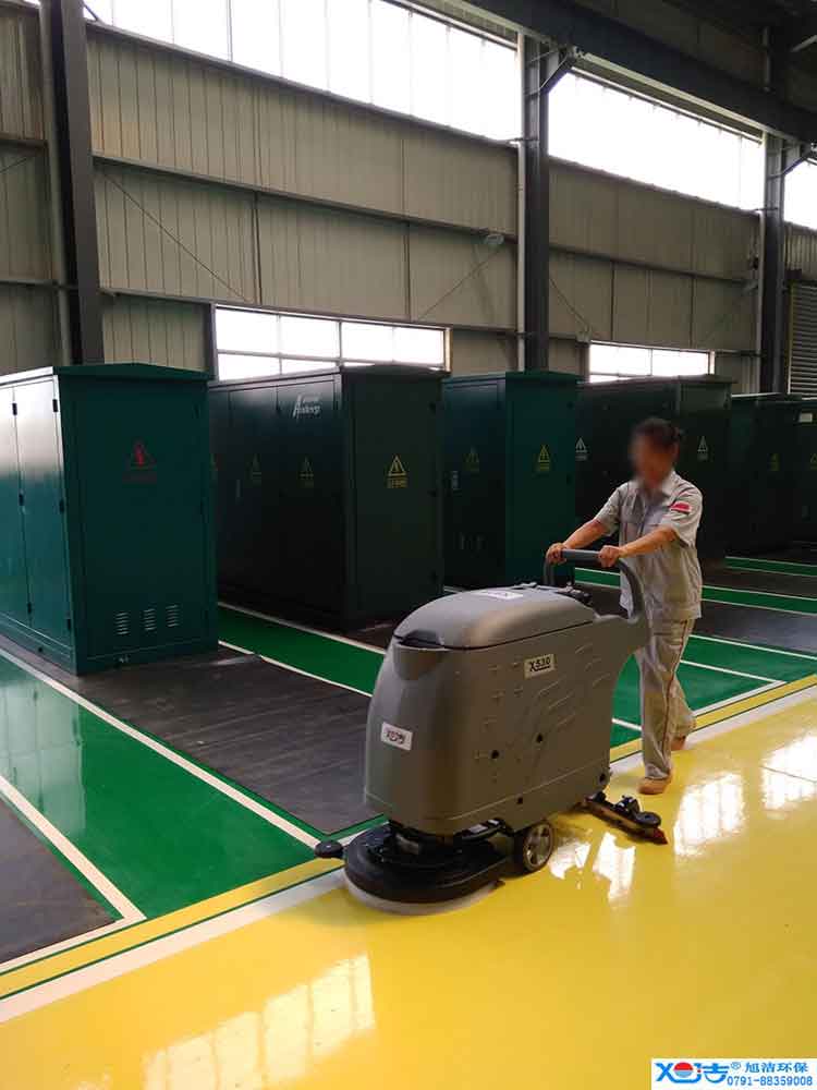 旭潔手推式多功能全自動洗地機(jī),工廠生產(chǎn)倉庫工業(yè)洗地機(jī)2